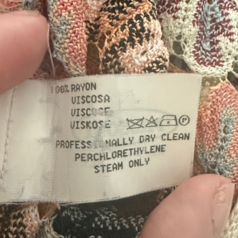 Vintage Missoni Multicolor Patterned Midi Dress with Cream Collar - Picture 5 of 5